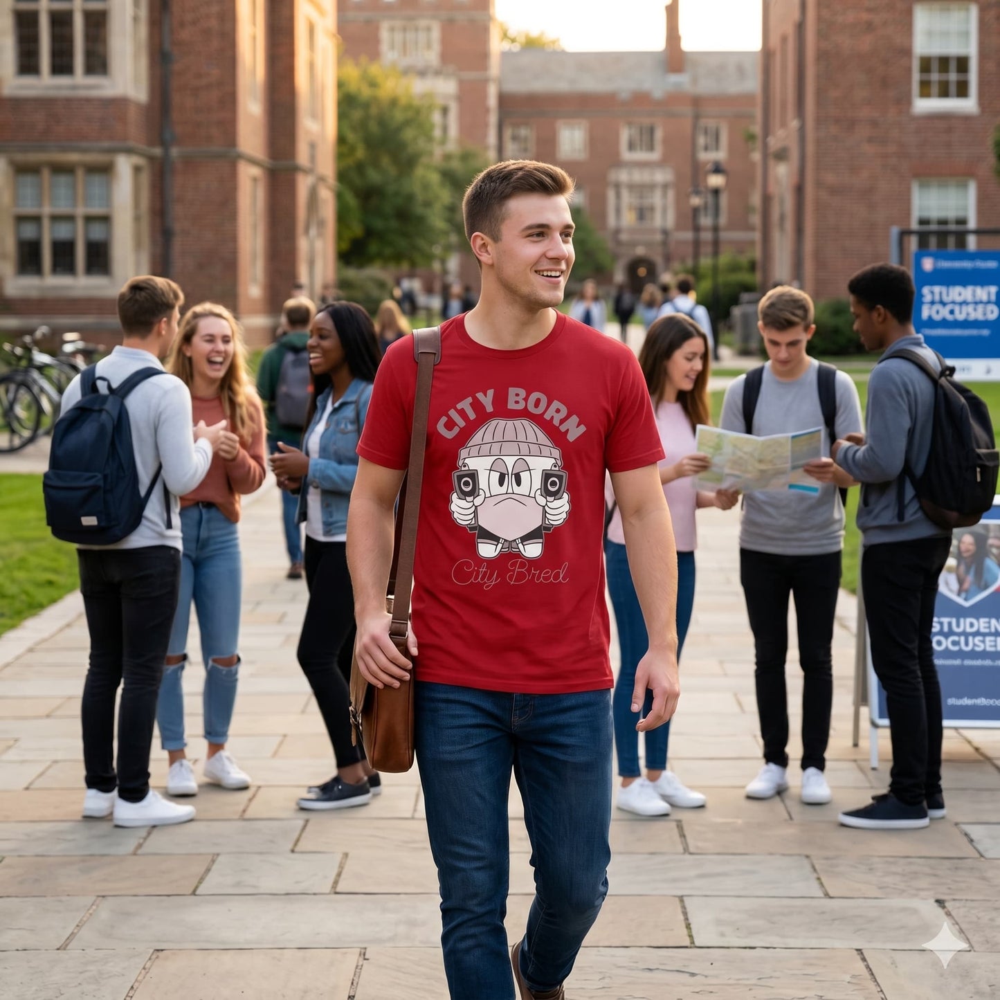 Men's Red Round Neck T-shirt