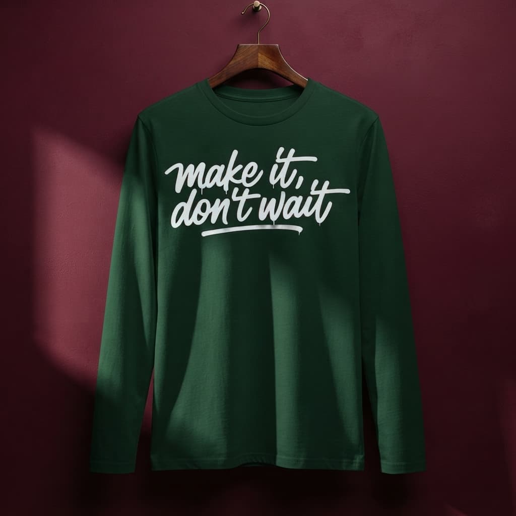Men's Olive Green Round Neck Full Sleeve T-shirt
