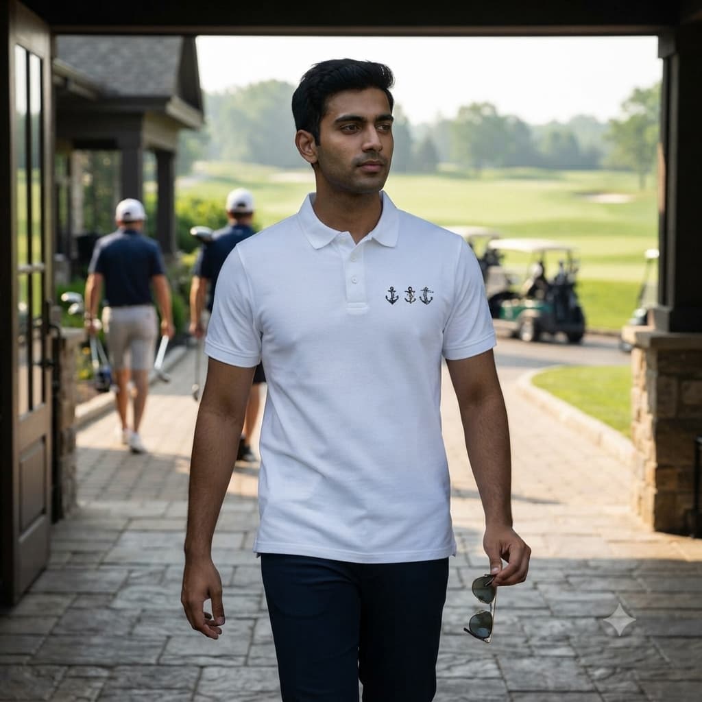 Men's White Polo T-shirt
