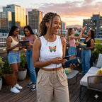 Women's White Crop Tank Top