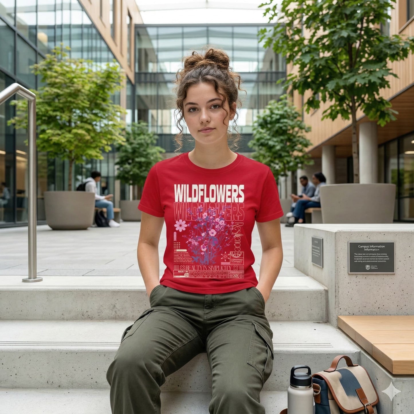 Women's Red Round Neck T-shirts
