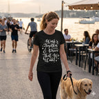 Women's Black Round Neck T-shirt