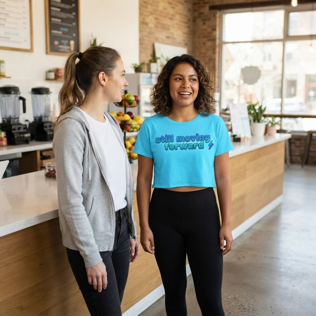 Women's Sky Blue Crop Top