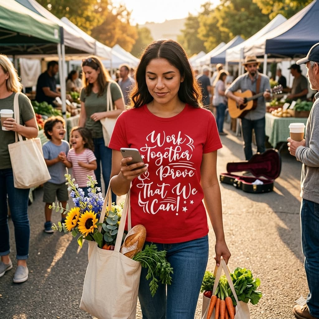Women's Red Round Neck T-shirt