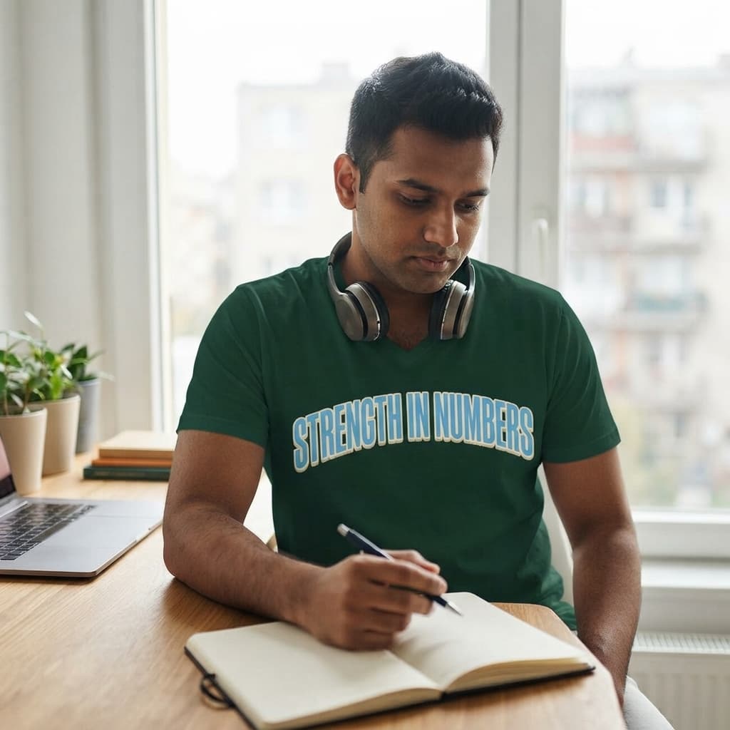 karavirs™ Strength In Numbers — Olive Green V-Neck Tee