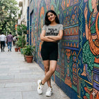 Women's Melange Grey Crop Tops