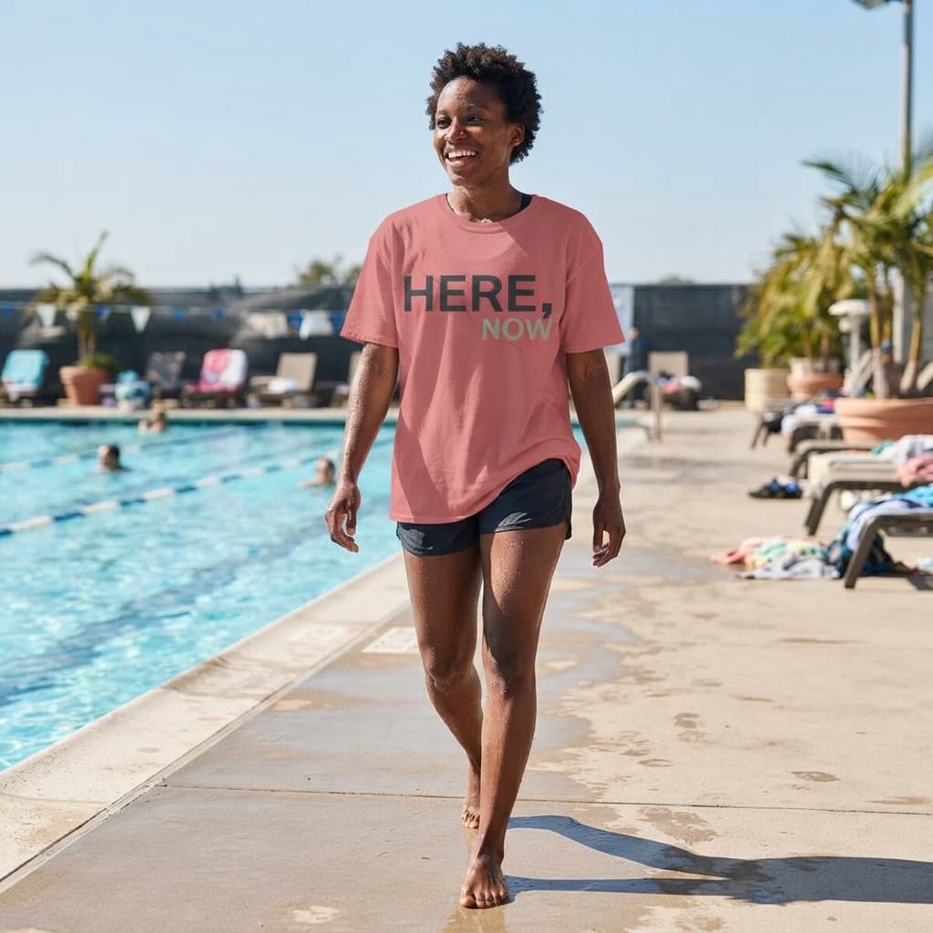 Women's Dusty Rose Oversized Round Neck T-shirt