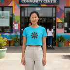 WOMENS SKY BLUE CROP TOP