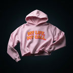 Women's Light Pink Crop Hoodies
