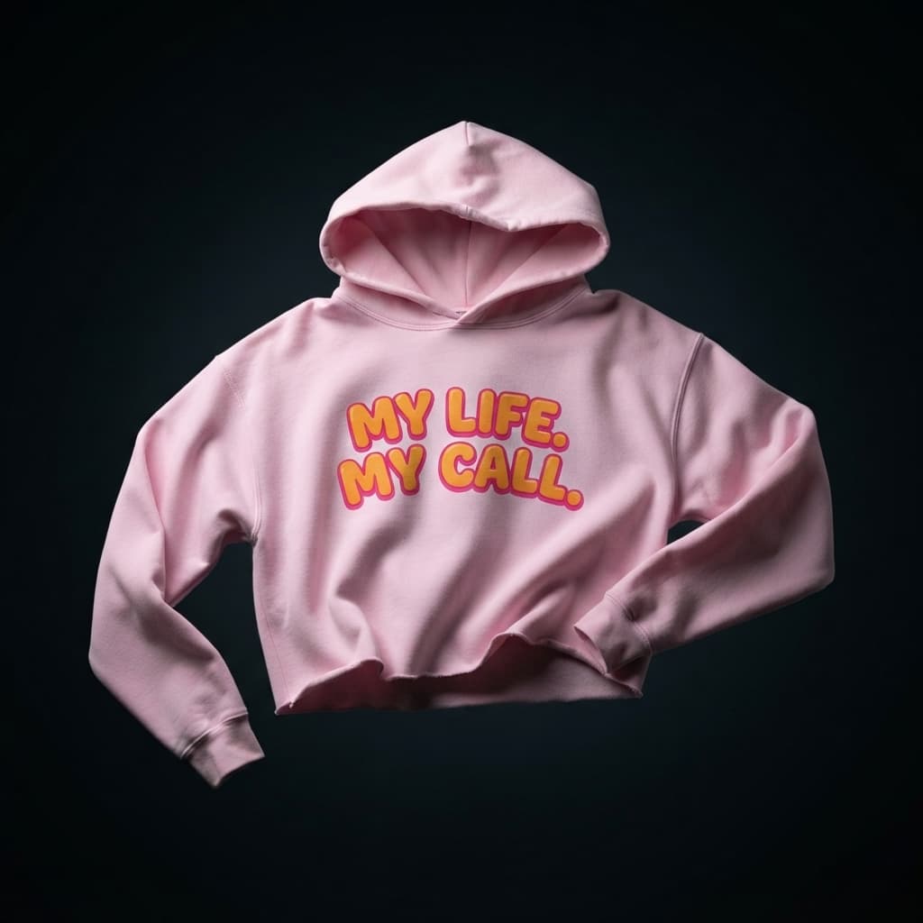 Women's Light Pink Crop Hoodies