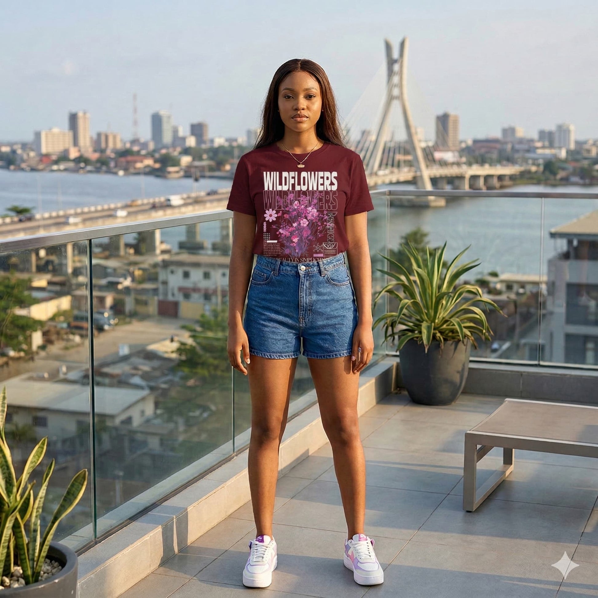 Women's Maroon Round Neck T-shirts