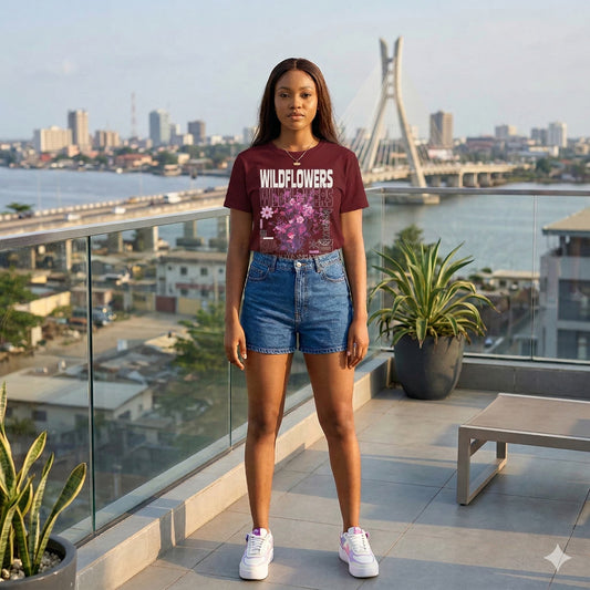 Women's Maroon Round Neck T-shirts