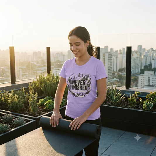 Women's Iris Lavender Round Neck T-shirt