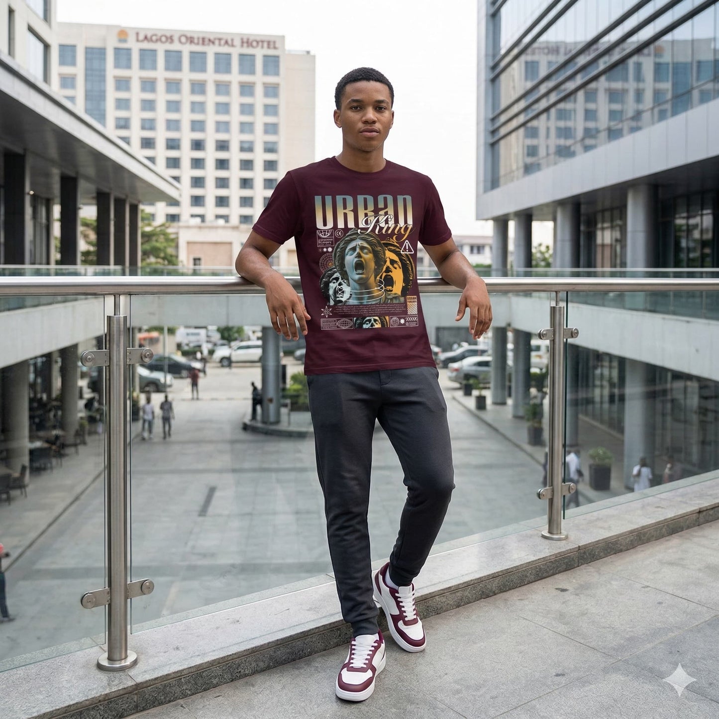 Men's Burgundy Round Neck T-shirts