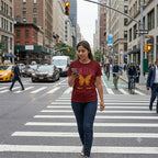 Women's Maroon Round Neck T-shirts