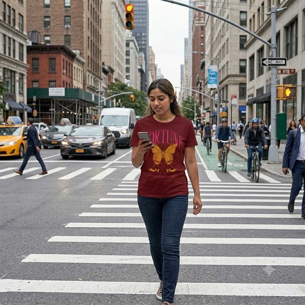 Women's Maroon Round Neck T-shirts