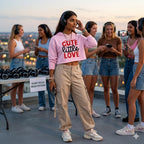 Women's Light Pink Crop Hoodies
