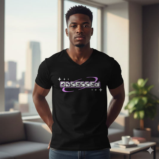 MENS BLACK VNECK T-SHIRT