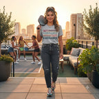 Women's Melange Grey Round Neck T-shirt