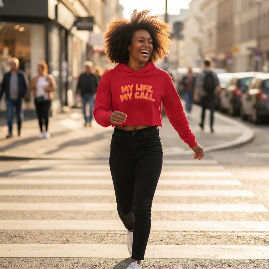 Women's Red Crop Hoodies