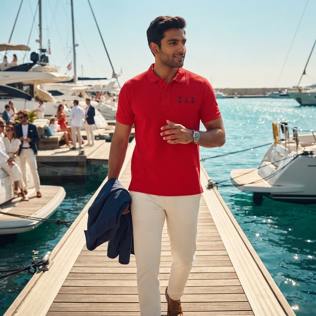 Men's Red Polo T-shirt