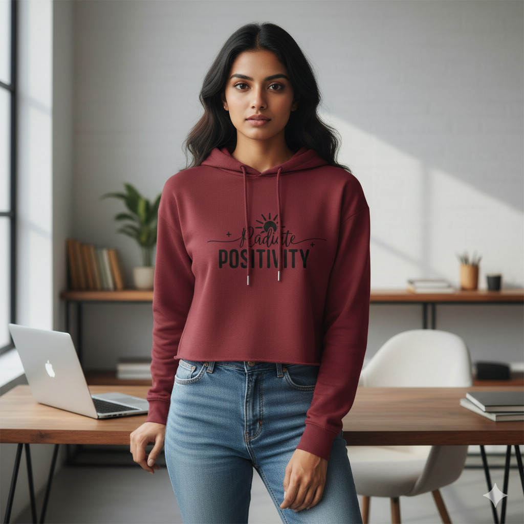 WOMENS MAROON CROP HOODIES 