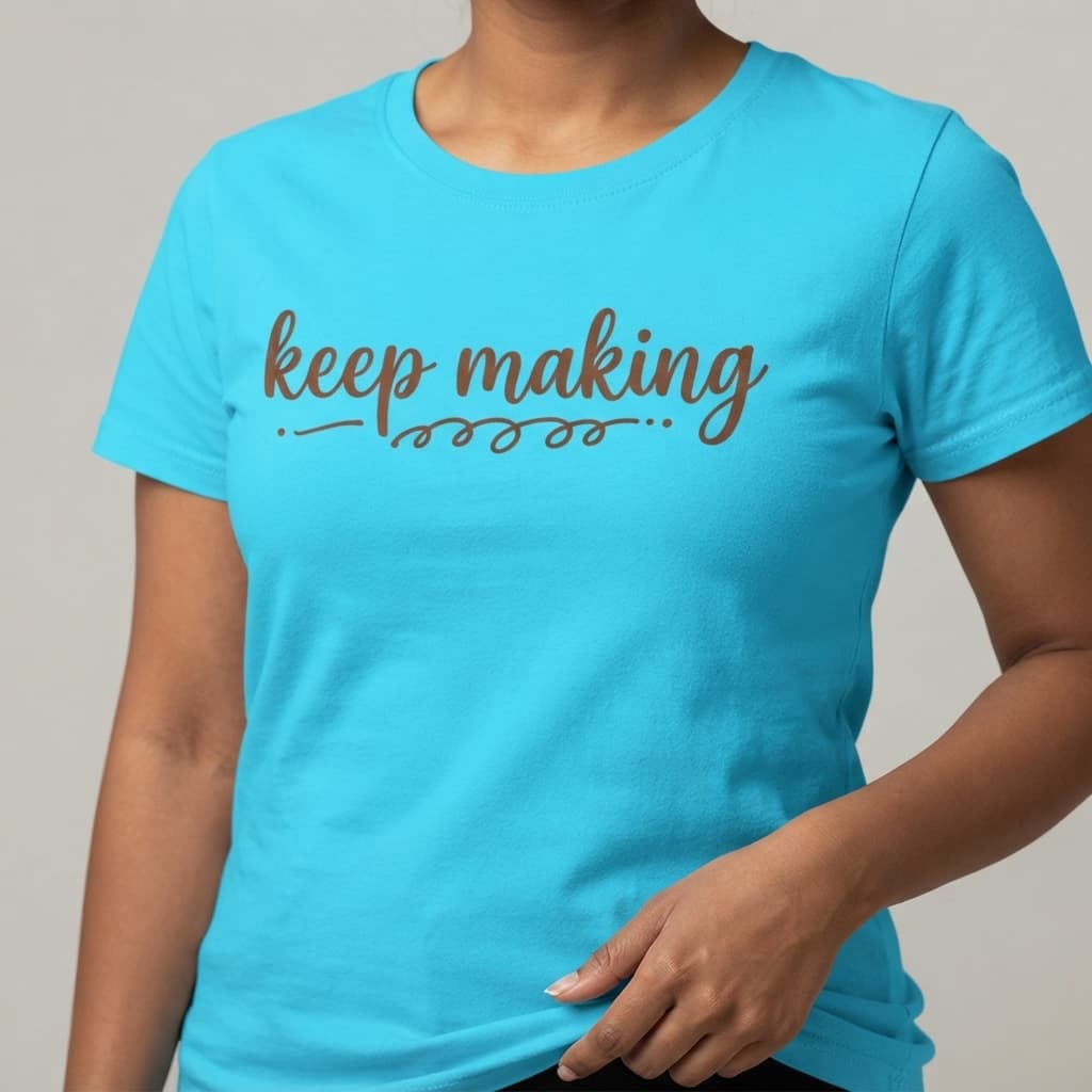Karavirs® Making Sky Blue graphic tee for women India