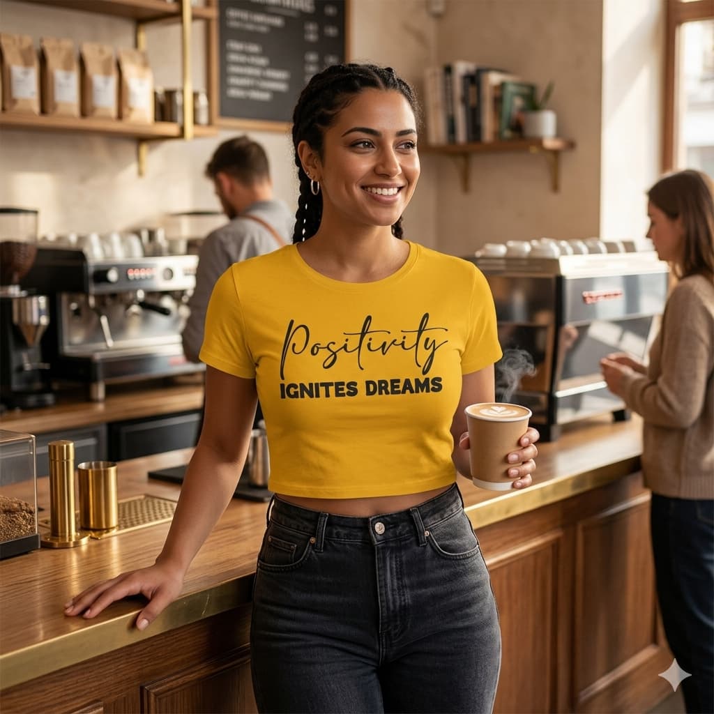WOMENS GOLDEN YELLOW CROP TOP