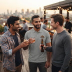 Men's Melange Grey Polo T-shirt
