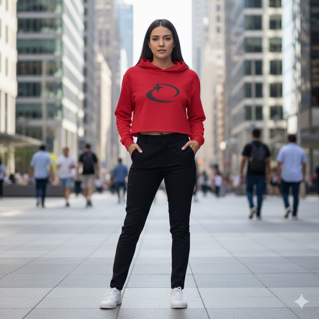 WOMENS RED CROP HOODIES