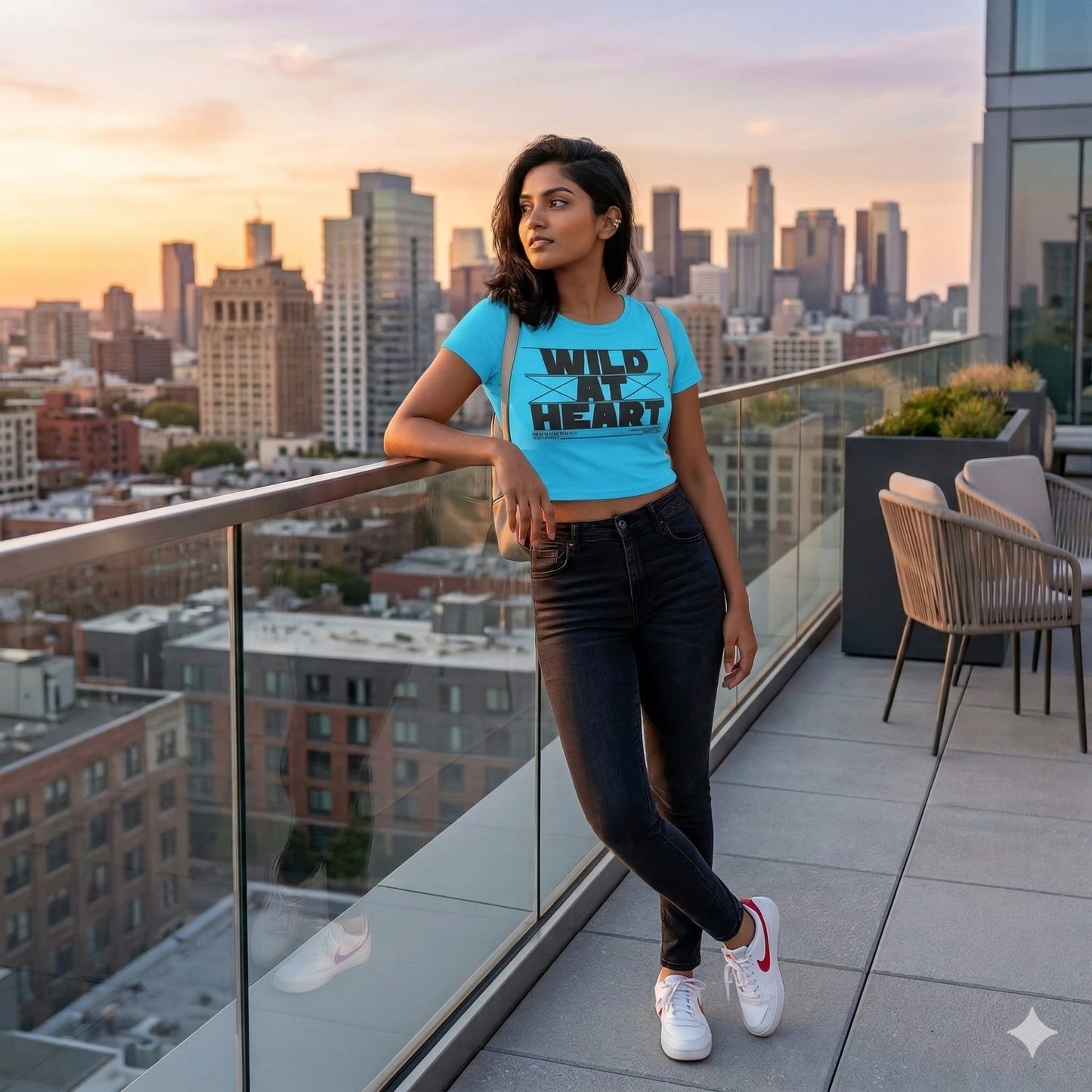 Women's Sky Blue Crop Top