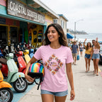 Women's Light Pink Round Neck T-shirts