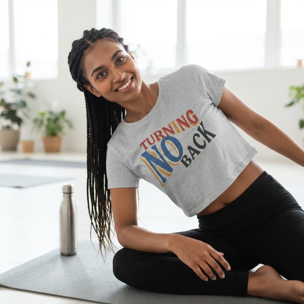 Women’s Melange Grey Crop Top