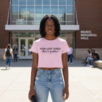WOMENS LIGHT PINK CROP TOP
