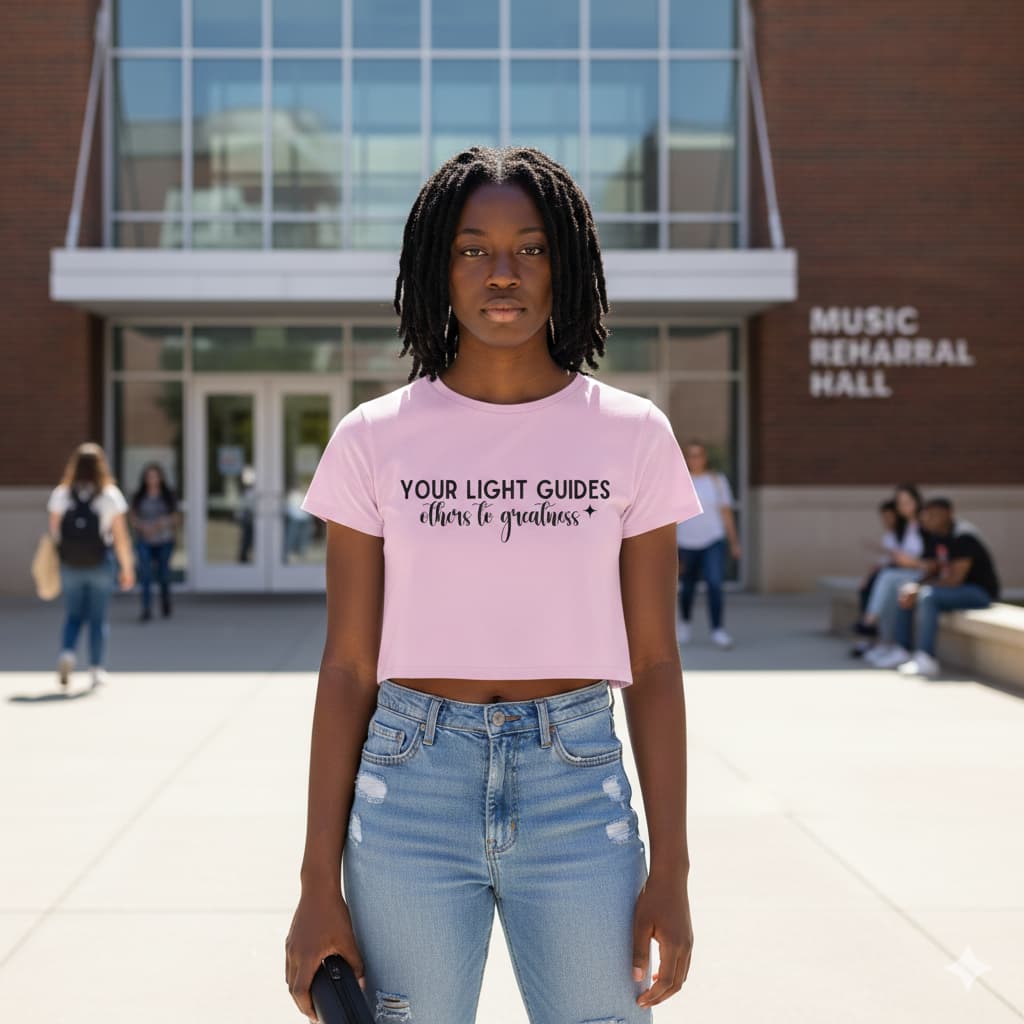 WOMENS LIGHT PINK CROP TOP
