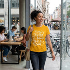 Women's Golden Yellow Round Neck T-shirt