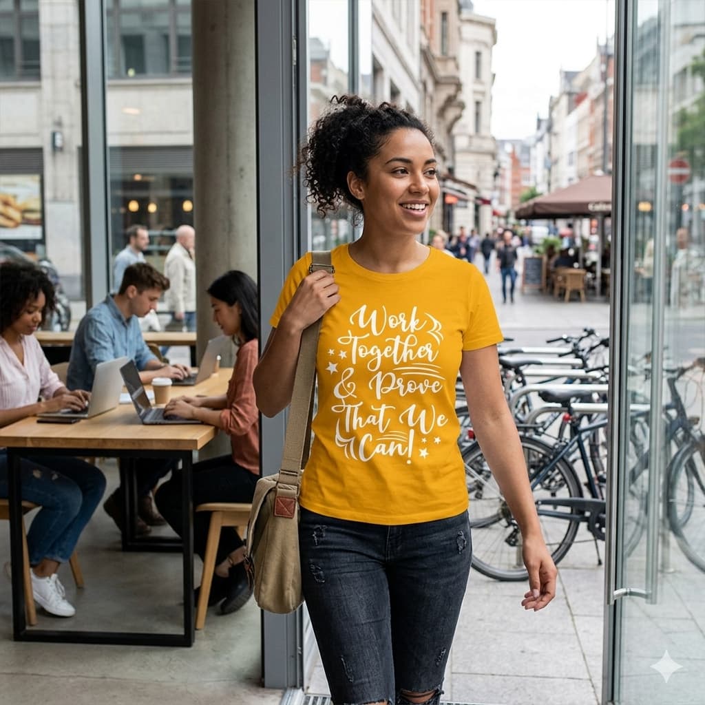Women's Golden Yellow Round Neck T-shirt
