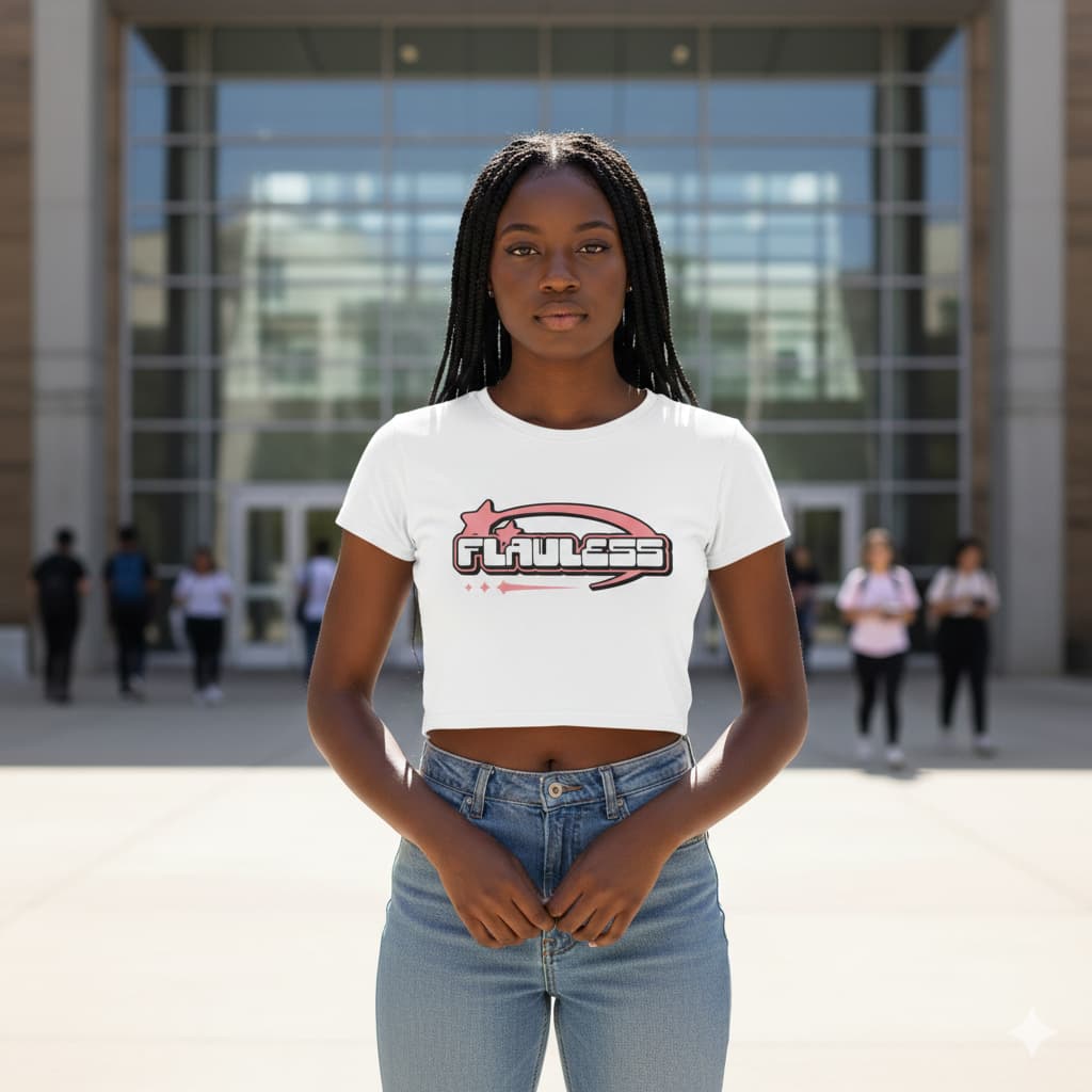 WOMENS WHITE CROP TOP