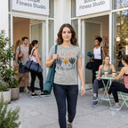 Women's Melange Grey Round Neck T-shirts