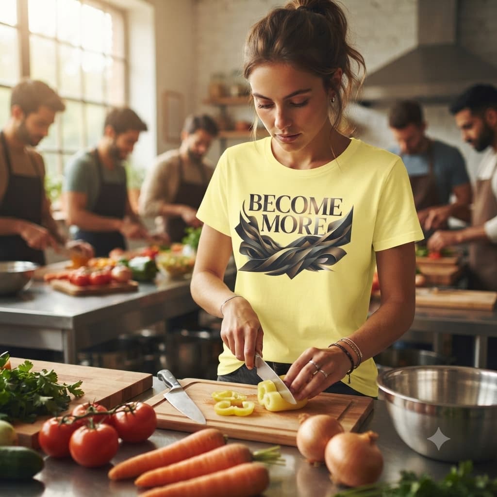 Women's Butter Yellow Round Neck T-shirt