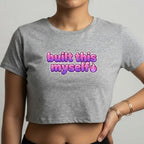 Women's Melange Grey Crop Top