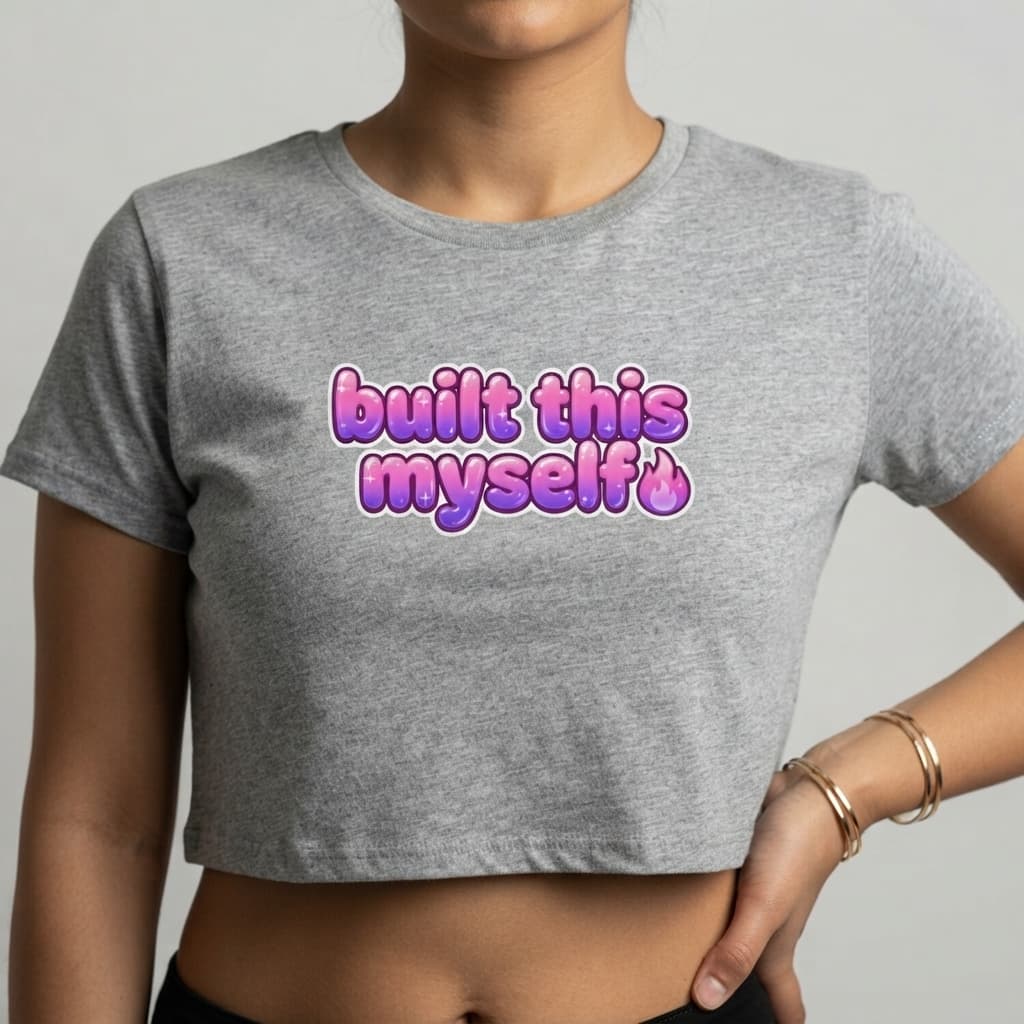 Women's Melange Grey Crop Top