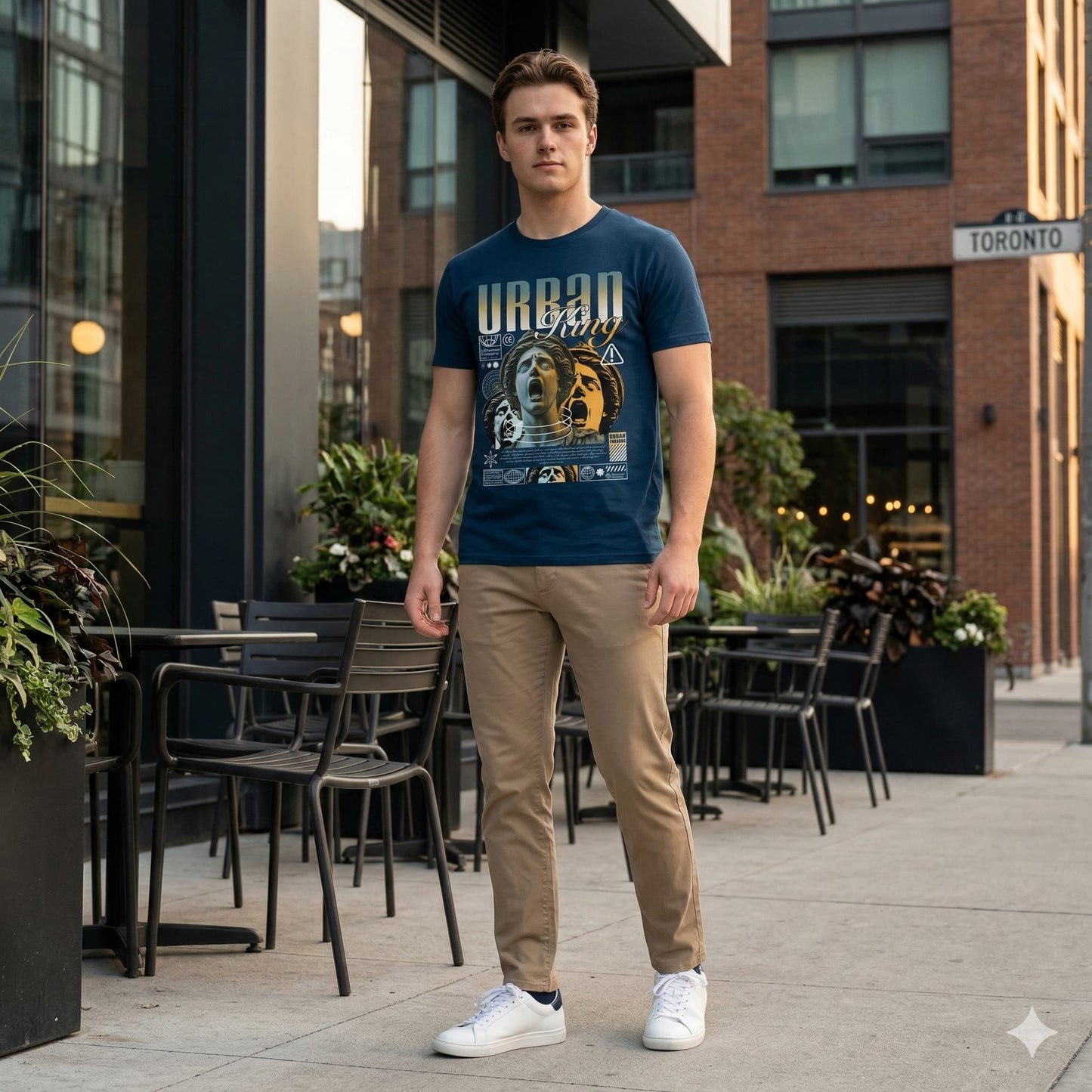 Men's Navy Blue Round Neck T-shirts