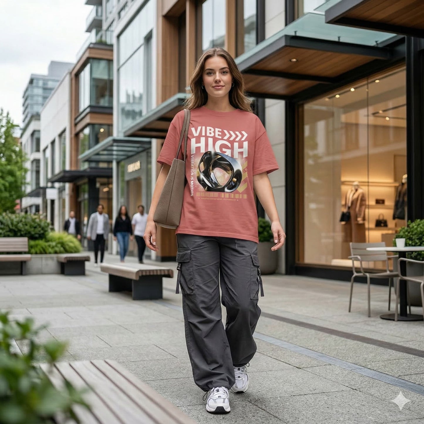 Women's Dusty Rose Oversized Round Neck T-shirts