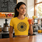 WOMENS GOLDEN YELLOW CROP TOP