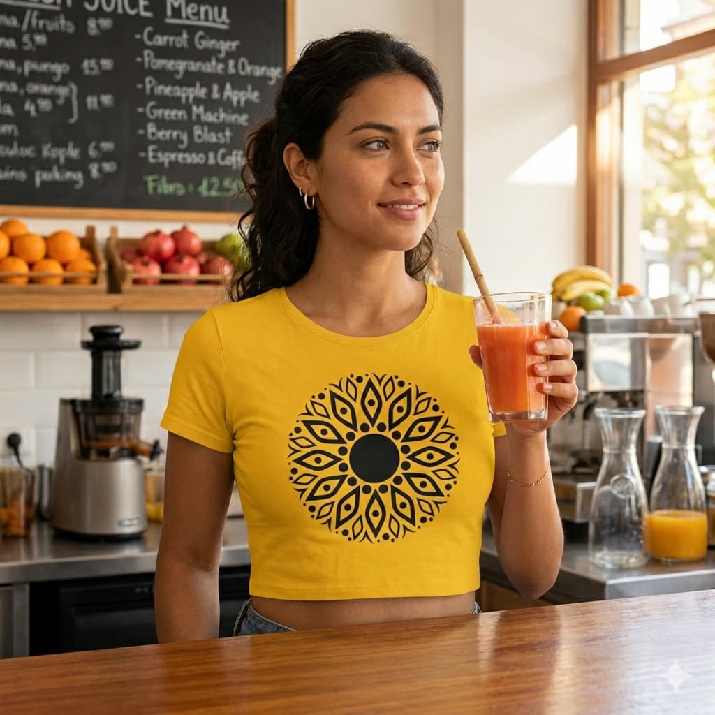 WOMENS GOLDEN YELLOW CROP TOP