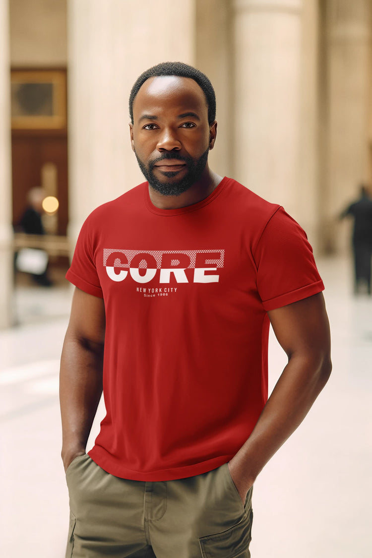 Man wearing a red &