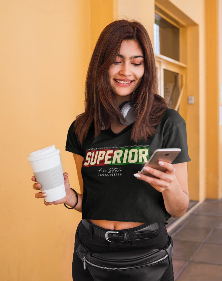 Woman wearing a black &