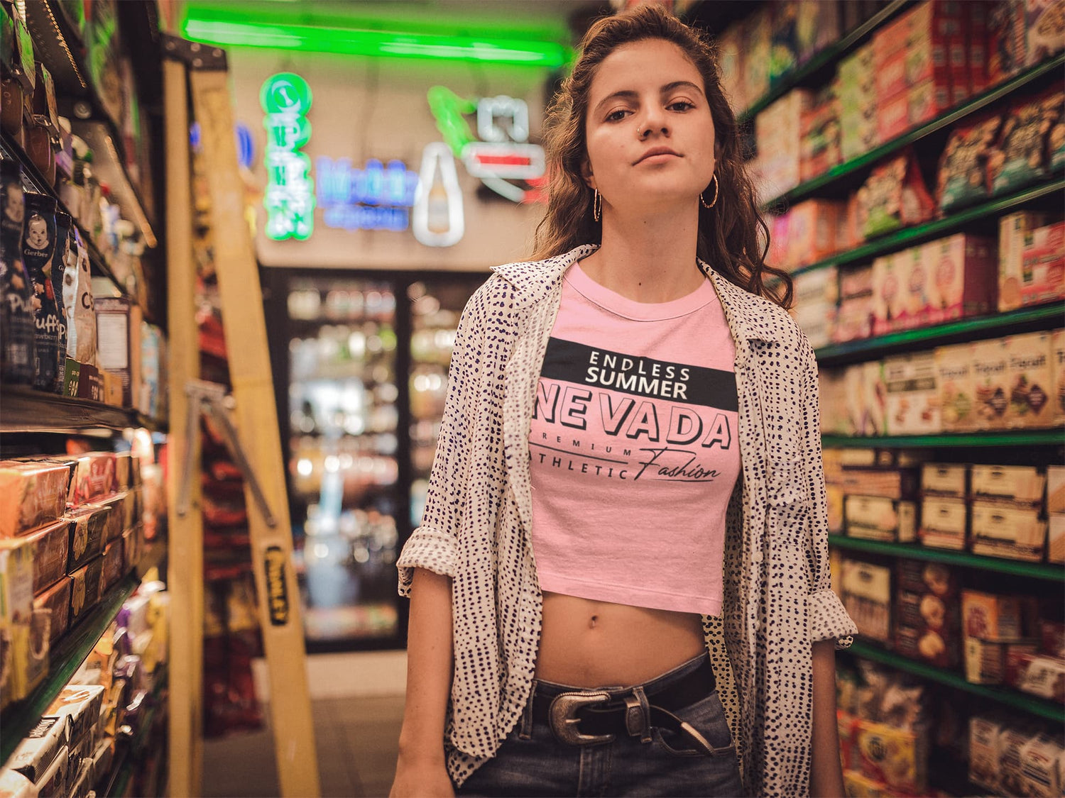 Woman wearing a pink &