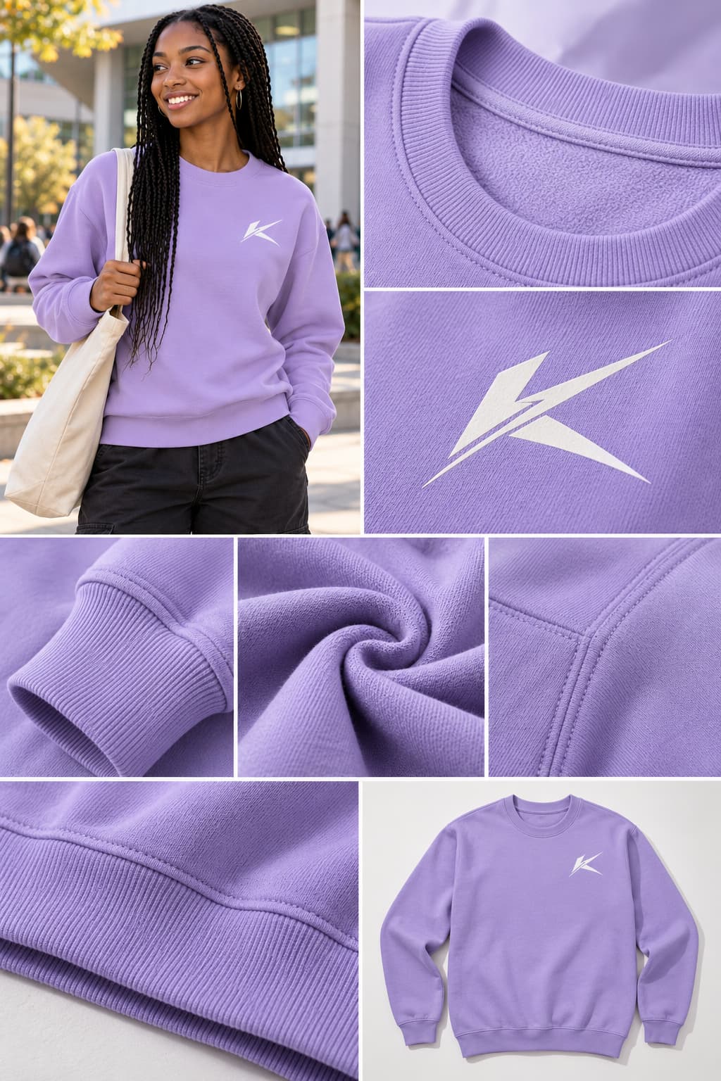 WOMENS IRIS LAVENDER SWEATSHIRT